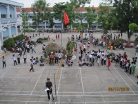 Quang cảnh sân trường ngày Hội khỏe Phù Đổng